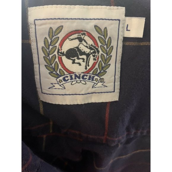 Cinch Men's Multicolor Plaid Long Sleeve Button Down Shirt Size Large - Picture 4 of 4